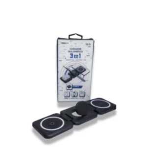 C-CAR3E1I - CARGADOR INALAMBRICO RAPIDO 3 EN 1 CELULAR - SMARTWATCH - AURICULARES