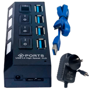 C-HUB406 - HUB USB 3,0 4 PUIERTOS C/ SALIDA ALIMENTACION (INCLUYE FUENTE)