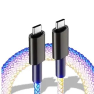 C-USB023 - CABLE MALLADO TIPO C A C RGB OPTICO 66W C/LUZ RGB 1MTS